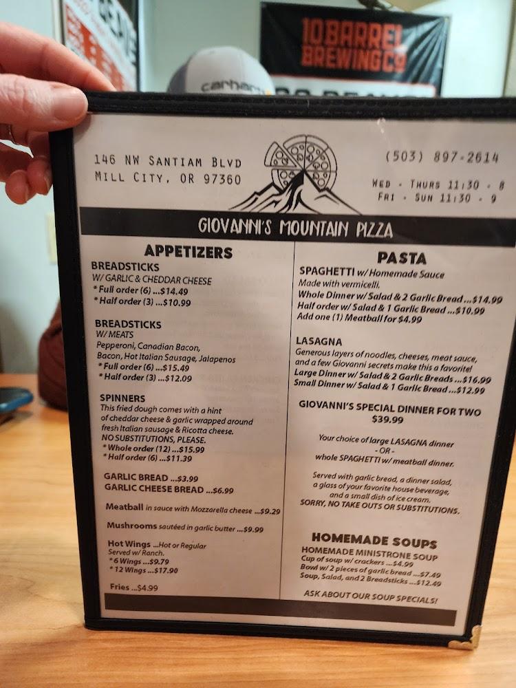 Giovanni's Mountain Pizza Menu image 4